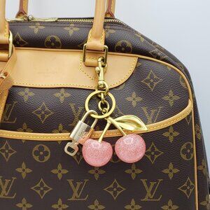 Authentic Louis Vuitton Lock & Key with Unbranded Apple Charm, Keychain